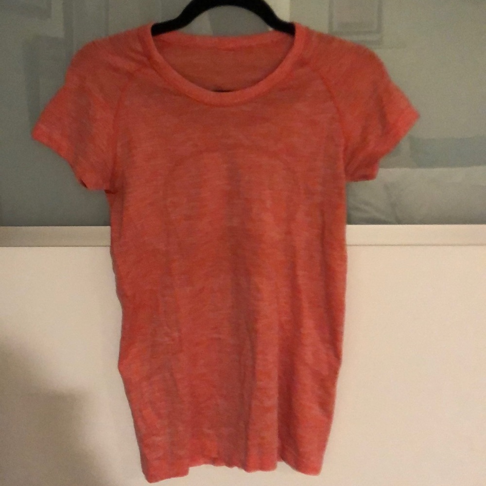 Coral LuluLemon Swiftly Tee